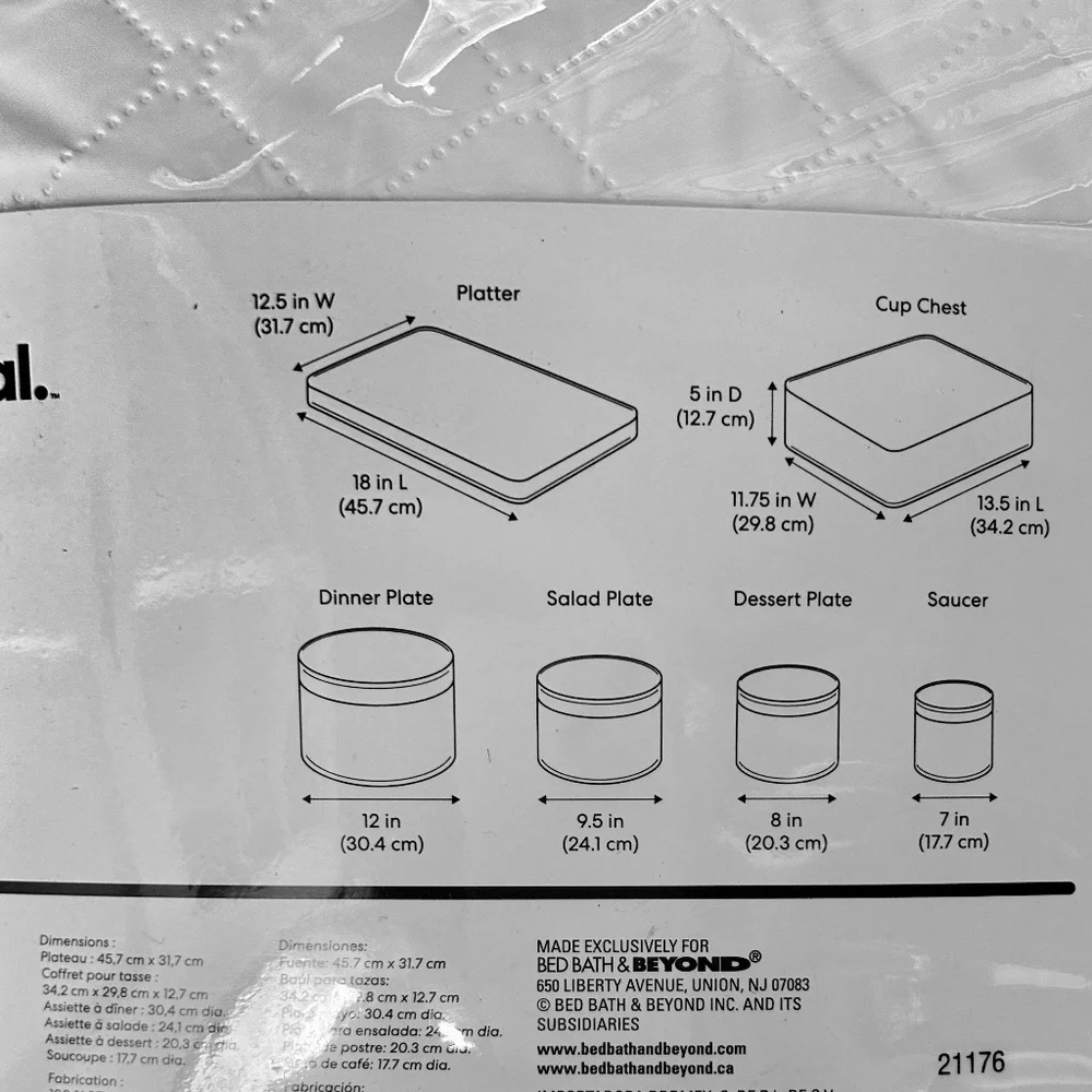 Simply Essential Quilted Dinnerware Storage. Set of 6 New Never Used ☆